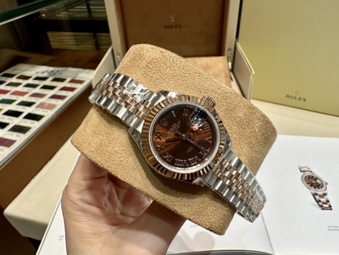 ロレックスコピー腕時計デイトジャスト レディース 【ブラウンダイヤル】R101379-02