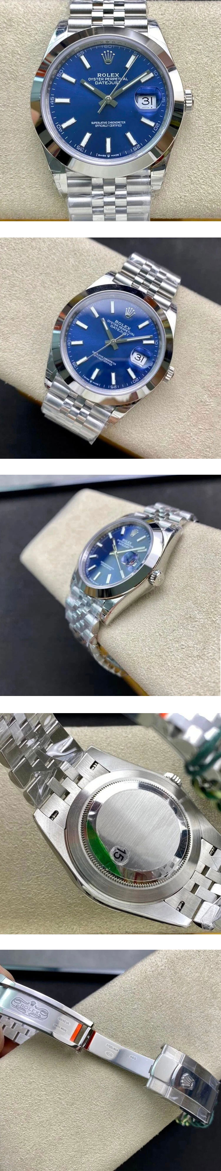 最高品質ロレックス時計コピーM126300-0002 レビュー デイトジャスト 41mm ブルー OY