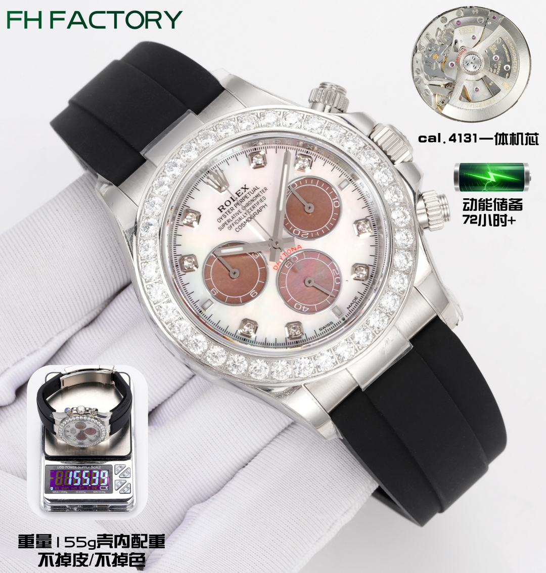 ロレックス（ROLEX）コピー 4131 多機能機械式時計 ダイヤモンド 12282LM[2]