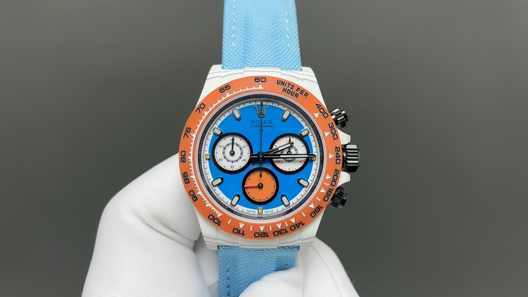 スカイブルーロレックス カーボンコピー DIW カスタムモデル デイトナ クロノグラフ116500LN[3]