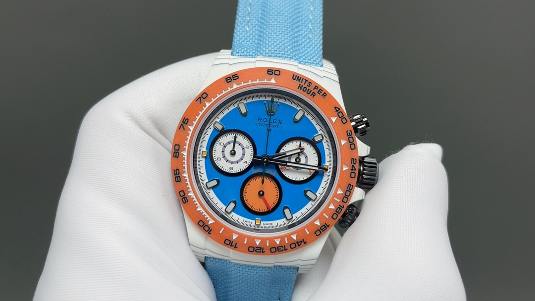 スカイブルーロレックス カーボンコピー DIW カスタムモデル デイトナ クロノグラフ116500LN[5]
