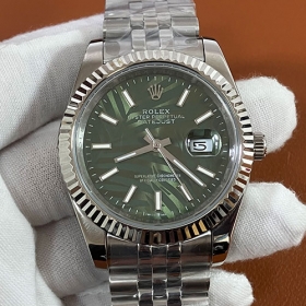 人気41mmデイトジャストコピー、ROLEX 126334 グリーンパームモチーフ