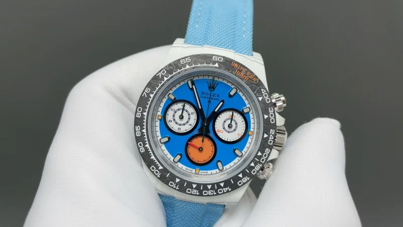 スカイブルーロレックス カーボンコピー DIW カスタムモデル デイトナ クロノグラフ116500LN[2]