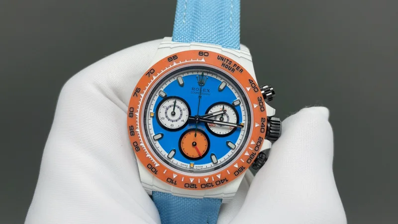 スカイブルーロレックス カーボンコピー DIW カスタムモデル デイトナ クロノグラフ116500LN[5]