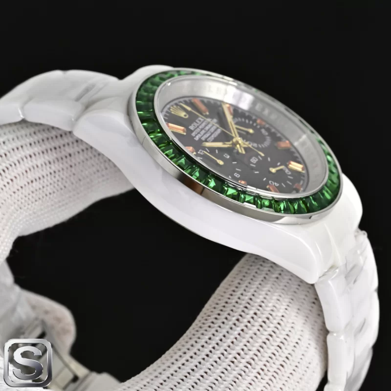 新作 ロレックス デイトナ 43mm ホワイトセラミック一体型 クロノクォーツ腕時計116500LNZ