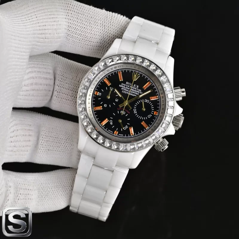 新作 ロレックス デイトナ 43mm ホワイトセラミック一体型 クロノクォーツ腕時計116500LNZ