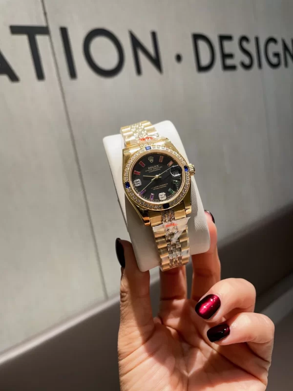 ROLEXデイトジャストスーパーコピー高級レディース腕時計 31mm レインボーゴールドモデル