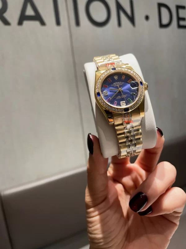 ROLEXデイトジャストスーパーコピー高級レディース腕時計 31mm レインボーゴールドモデル