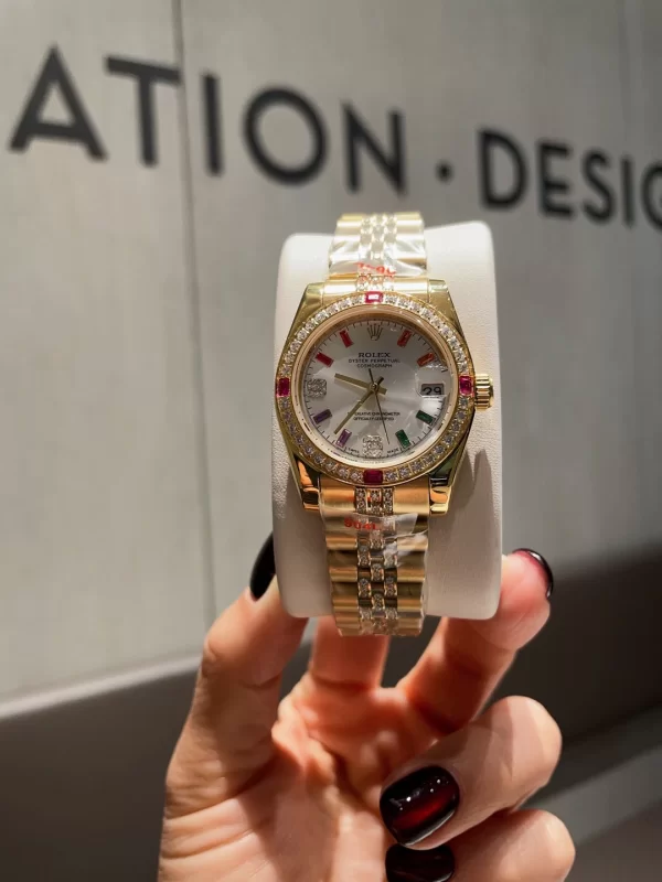 ROLEXデイトジャストスーパーコピー高級レディース腕時計 31mm レインボーゴールドモデル