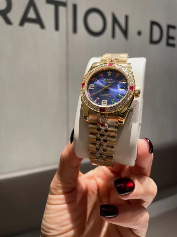 ROLEXデイトジャストスーパーコピー高級レディース腕時計 31mm レインボーゴールドモデル