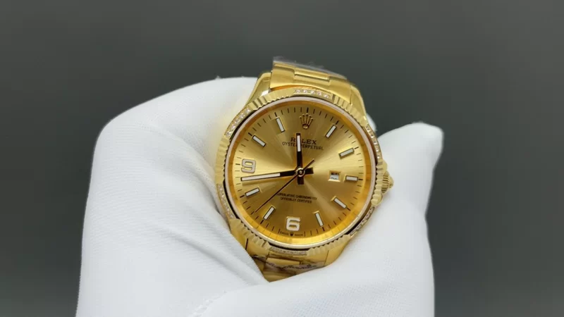 ロレックス レディースデイトジャスト 34mm シャンパン文字盤 ダイヤベゼル ラグジュアリー