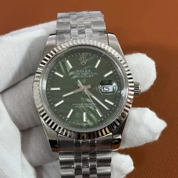 人気41mmデイトジャストコピー、ROLEX 126334 グリーンパームモチーフ