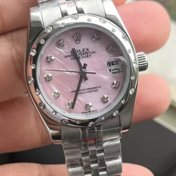 ロレックス レディースデイトジャストコピー 31mm ピンクマザーオブパール ダイヤベゼル279160