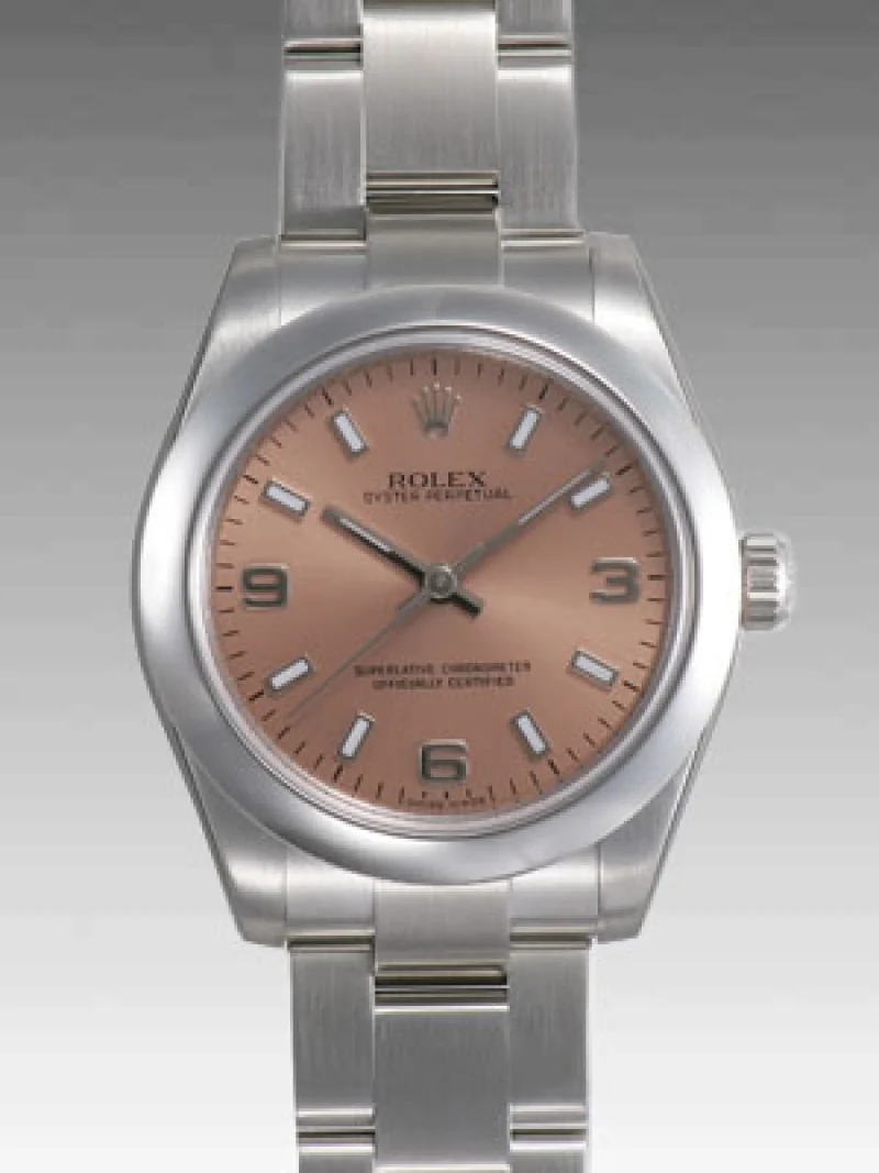 ロレックス 時計 オイスターパーペチュアル 177200 スーパーコピー 腕時計 ブルー アラビア文字盤 ステンレス ユニセックス